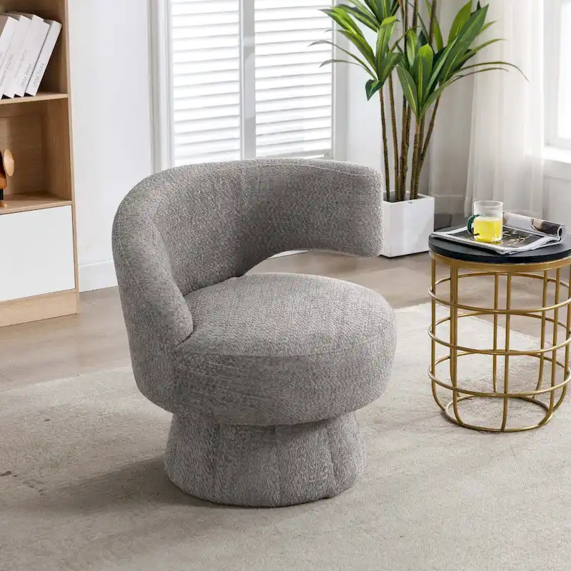 360 Degree Swivel Cuddle Barrel Accent Chairs with Wide Upholstered