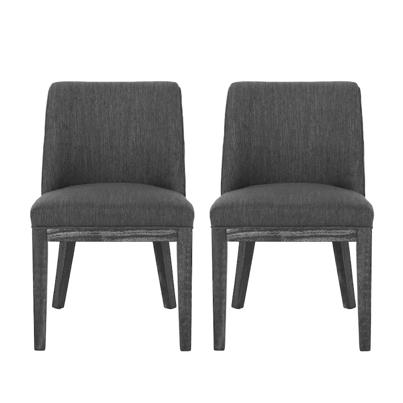 Fabric Upholstered Wood Dining Chairs (Set of 2)