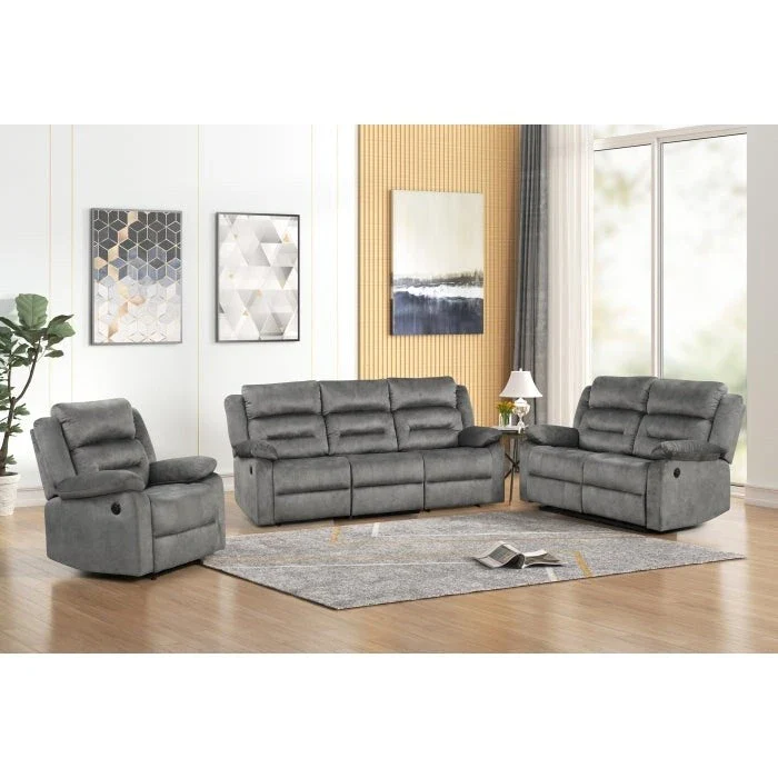 3Pc Power Reclining Sofa Couch Set, Modern Living Room Set