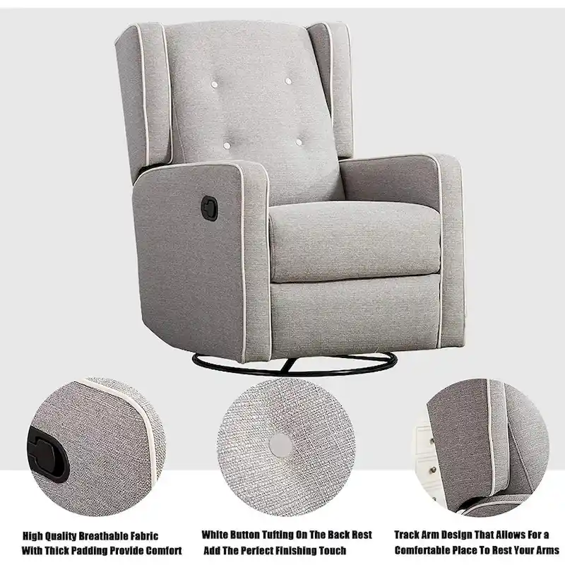 Racing Swivel Rocker Recliner Chair Single Seat Set of two