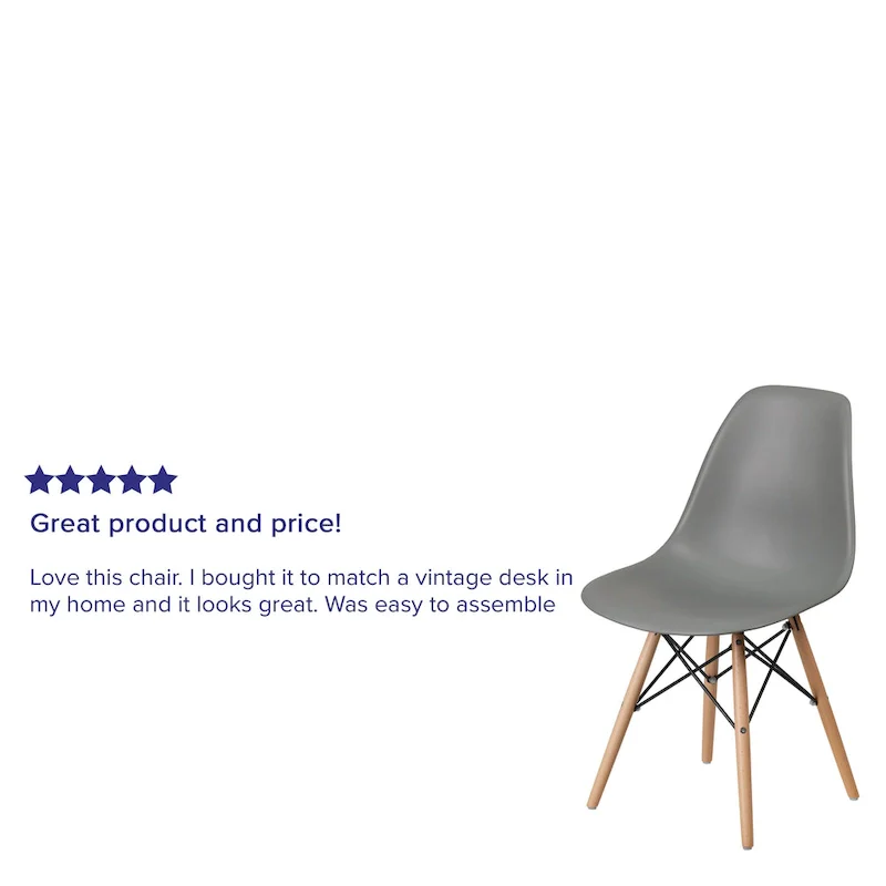 Plastic Chair with Wooden Legs