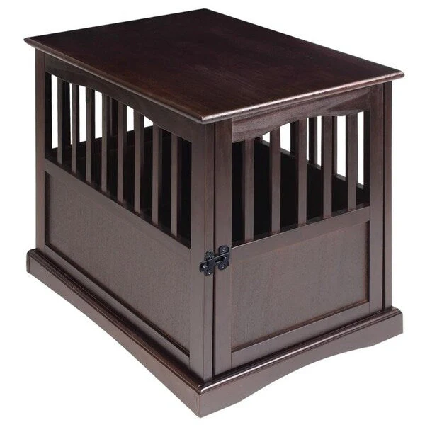 Wooden Pet Crate End Table with Lockable Door