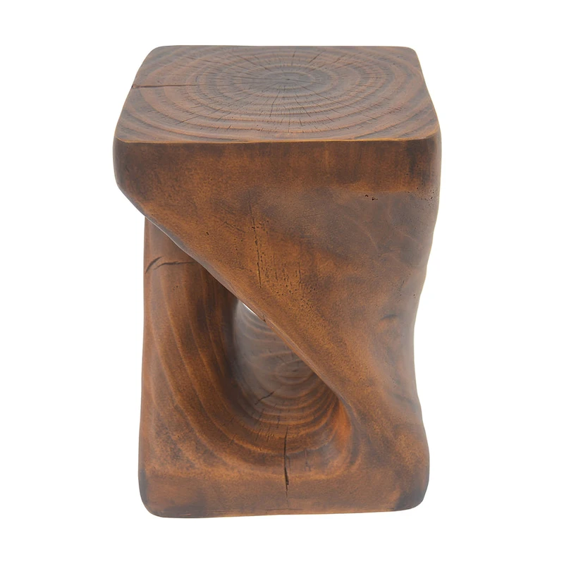 MGO Twist Shape Side Table, Wood-like Texture