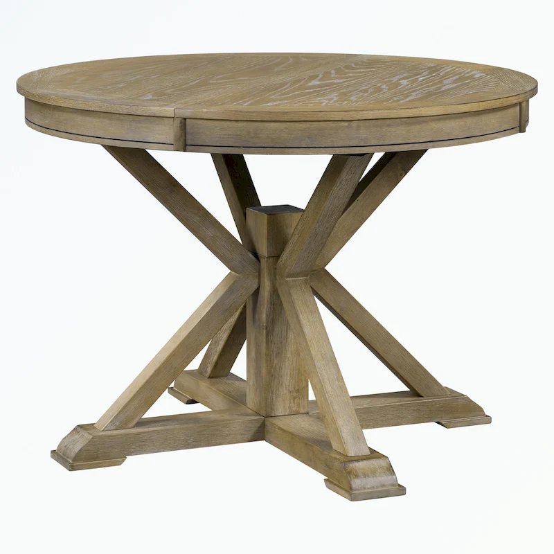 Dining Table Set with Extendable Table and 4 Upholstered Chairs