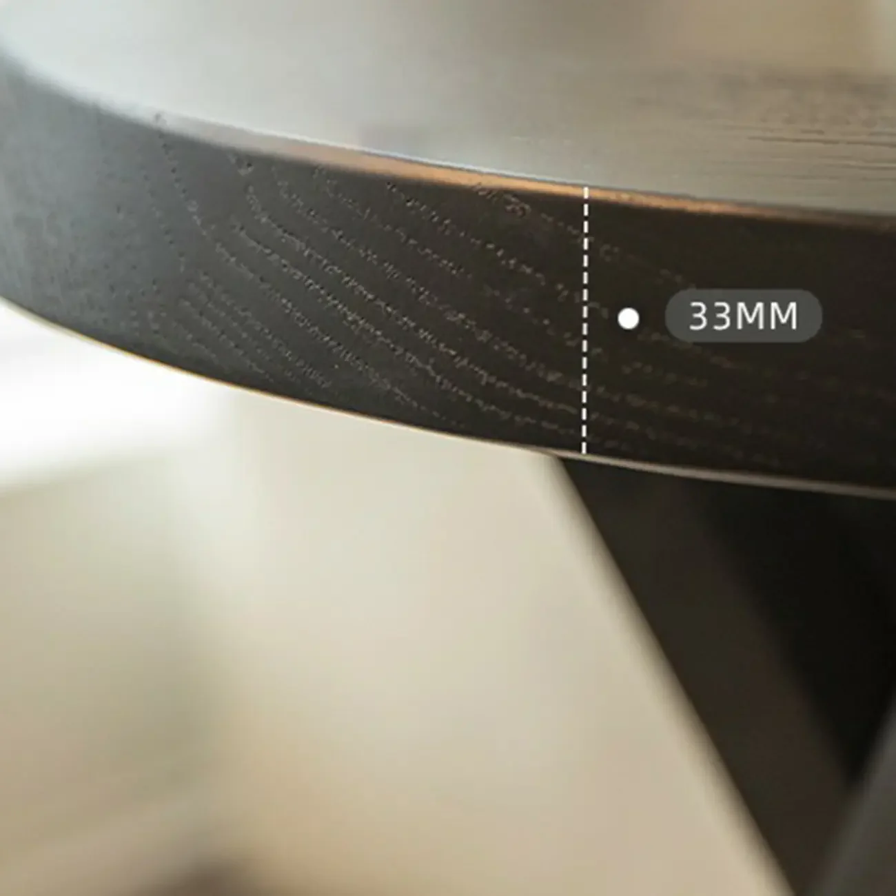 Modern Round Wood Side Table with Cross Legs