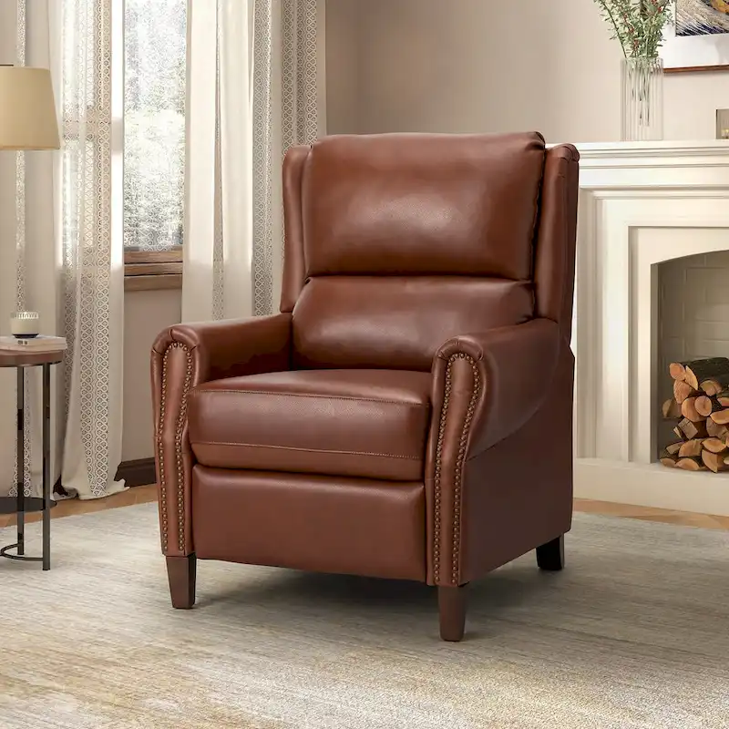 Alicia 32.68  Wide Genuine Leather Manual Recliner