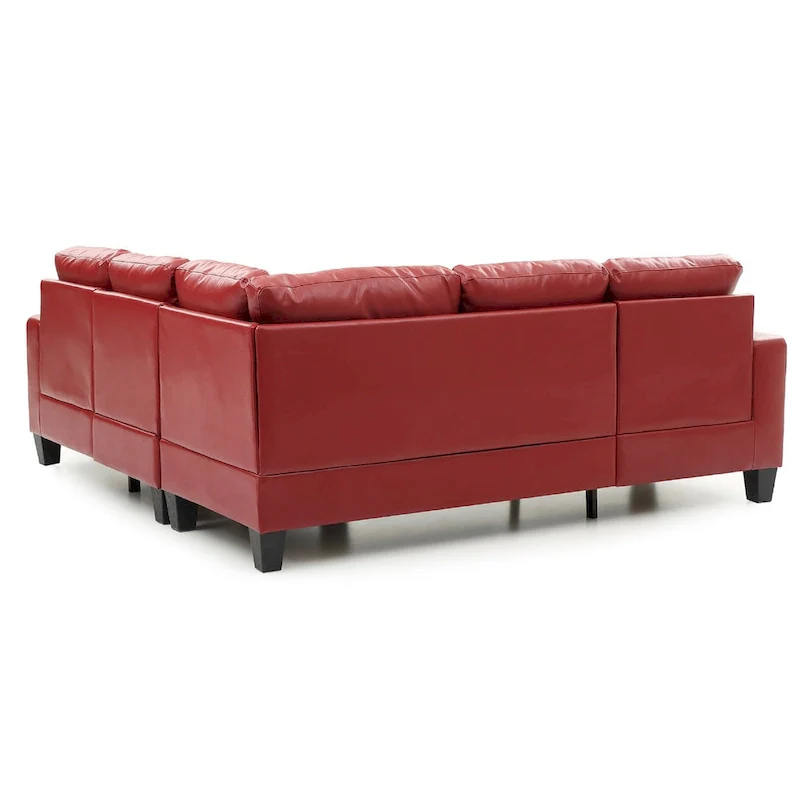 Newbury 82 in. W 2-piece Faux Leather L Shape Sectional Sofa - 32 L x 82 W x 35 H