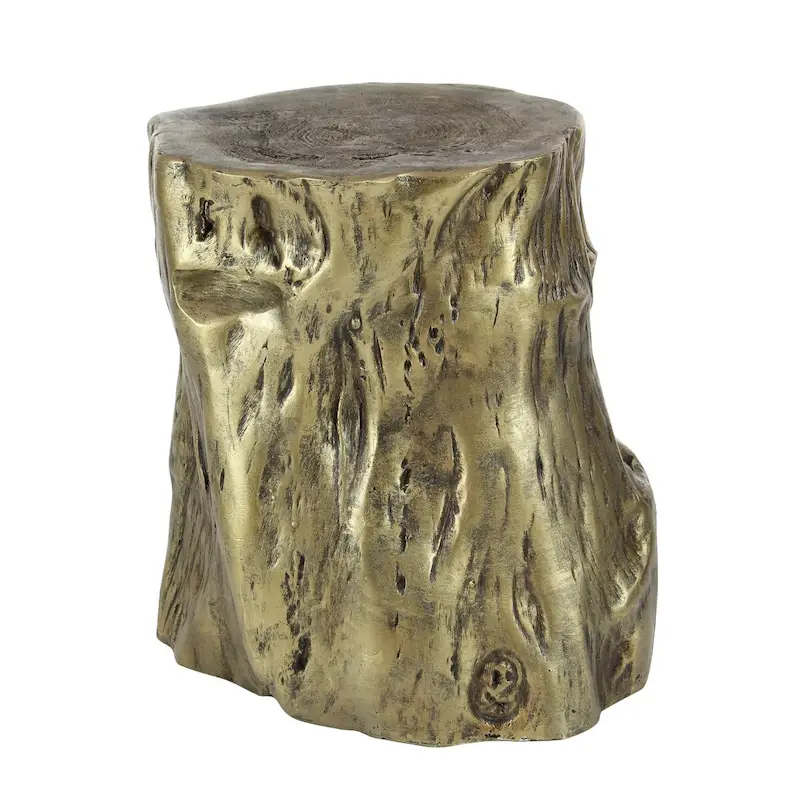 Magnesium Oxide or Fiberglass Tree Trunk Accent Table - Gold or Silver - Roche River Decor