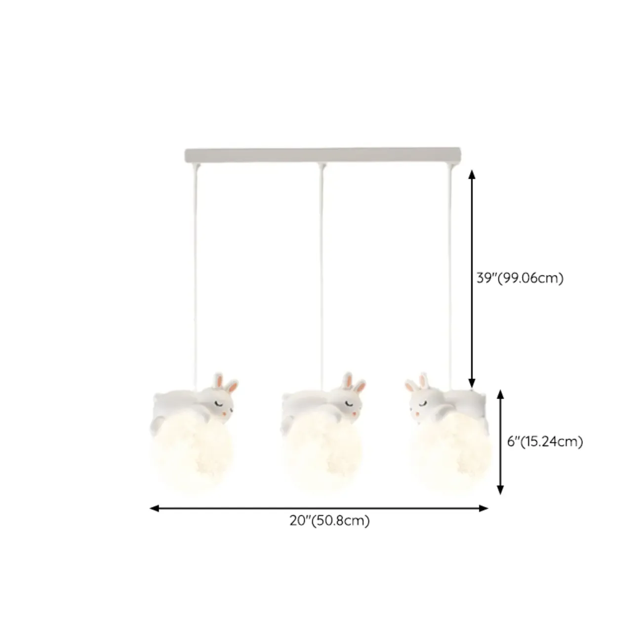 Kids Cute Bear-Moon LED Island Pendant Light