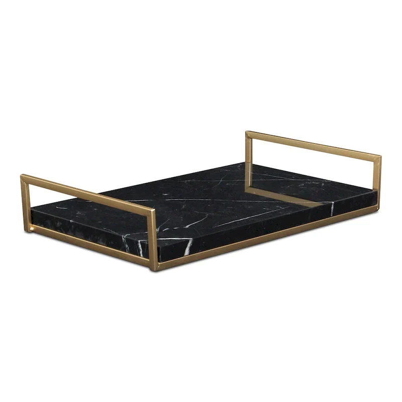 Sarraseau Marble and Gold Frame Tray