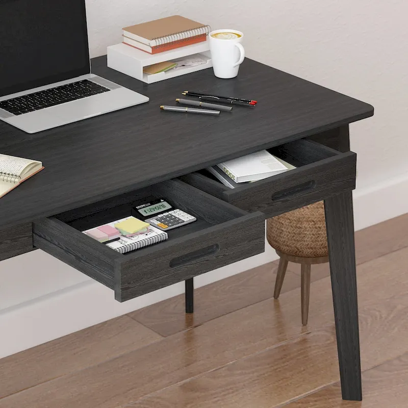Wood Desk - 39.4W, Multi-Functional, Rounded Corners, Optional Drawers, Easy Assembly