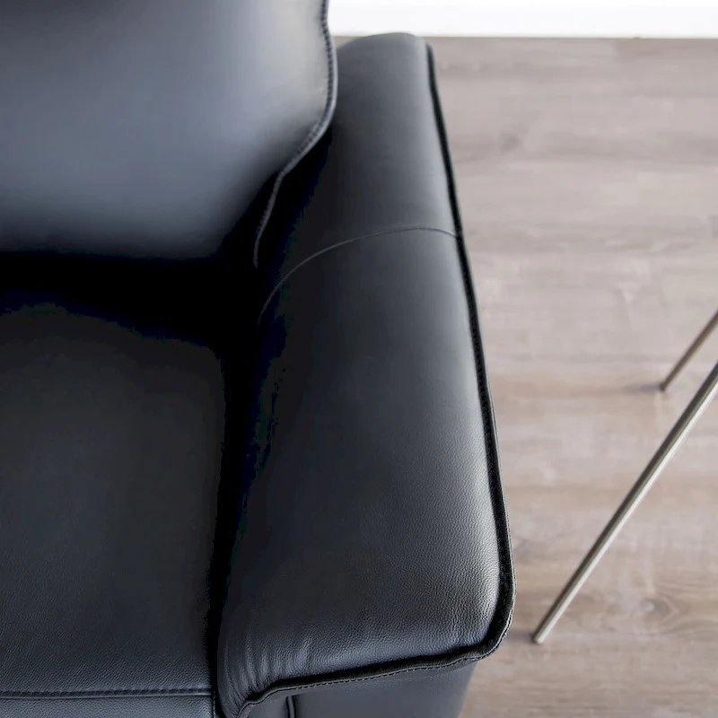 Furniture of America Marty Modern Leather Match Manual Reclining Sofa with Flared Padded Arms