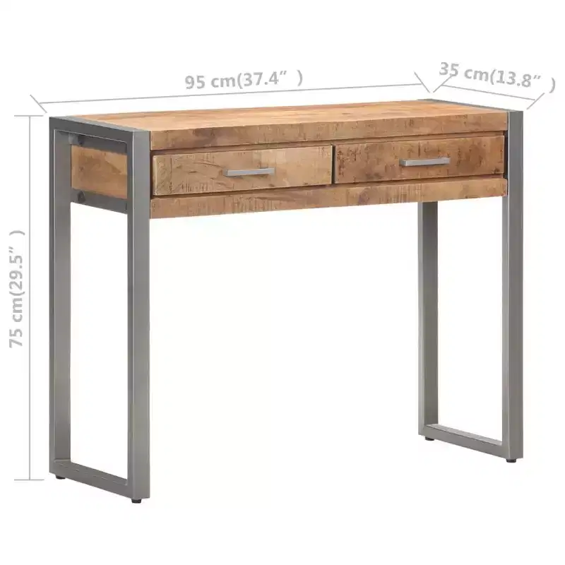 vidaXL Console Table 37.4x13.8x29.5 Solid Mango Wood