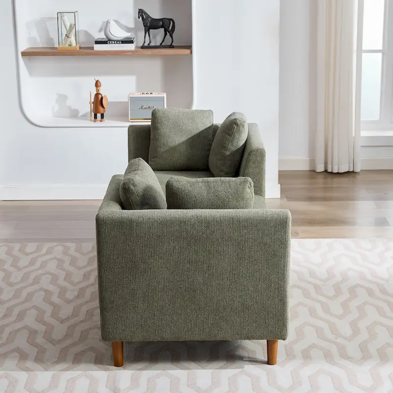 Wide Modern Double-Sided Upholstered Chaise Lounge