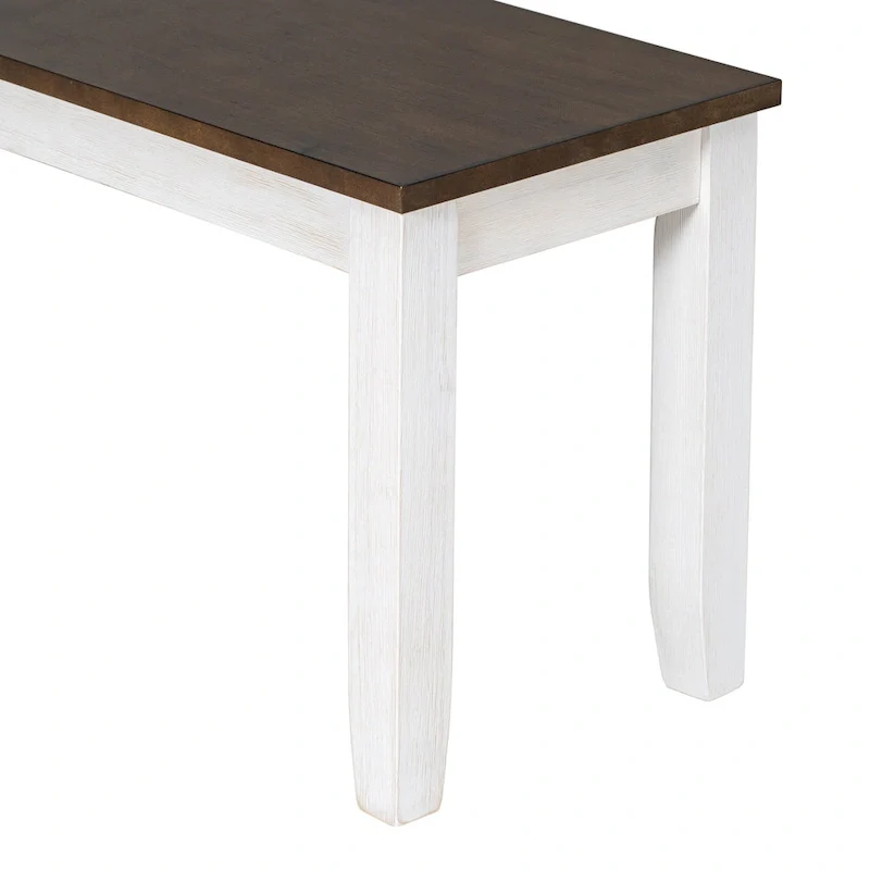 Rustic Style 6-Piece Dining Room Table Set with 4 Upholstered Chairs & a Bench