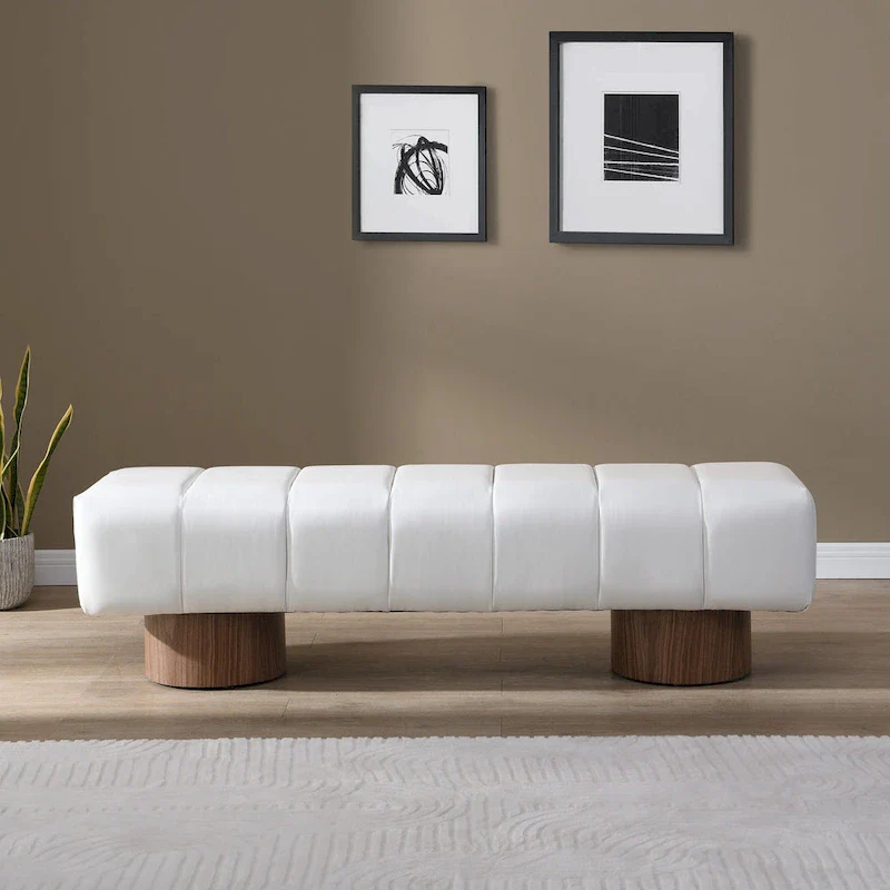 Christopher Knight Home - Daniel Upholstered Dining Bench, No-Assembly Entryway & Bedroom Ottoman with Sturdy Wood Legs