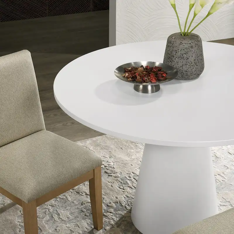 Roundhill Rocco 5-Piece 48 Pedestal Dining Set, Round Pedestal Table with 4 Chairs