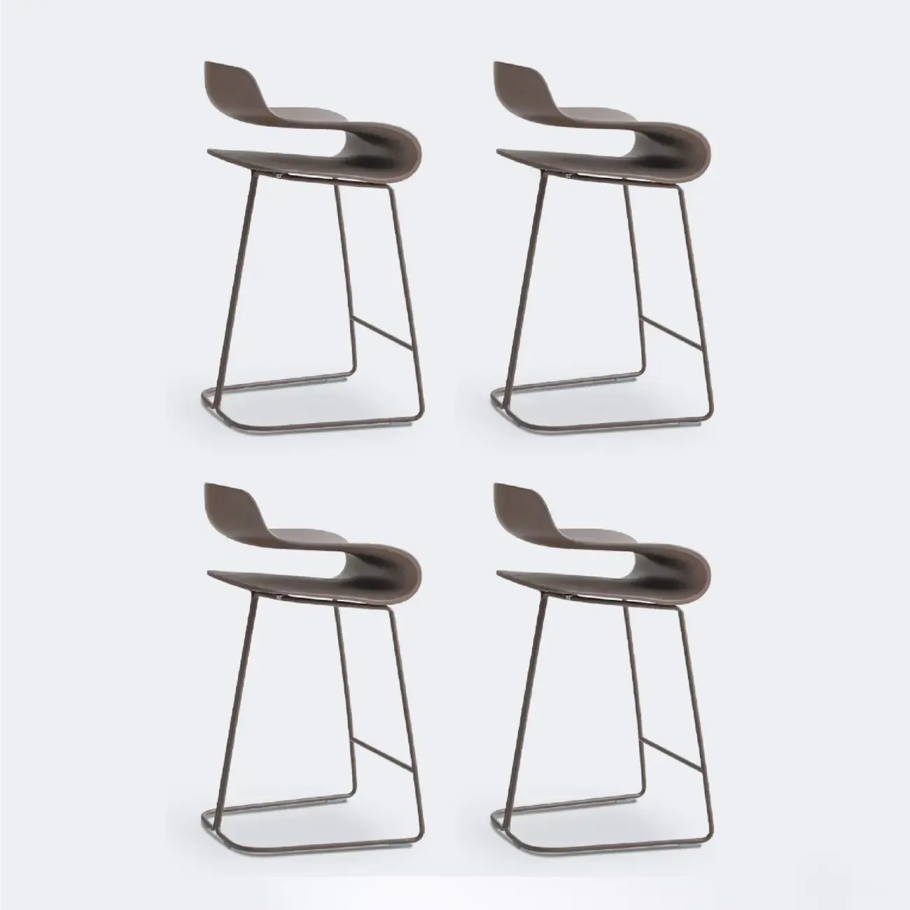 Industrial Plastic Steel Frame Low Back Armless Bar Stool