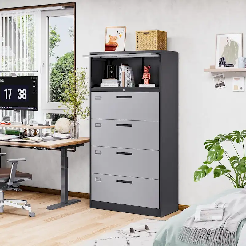 Steel Lateral File Cabinet with Lock