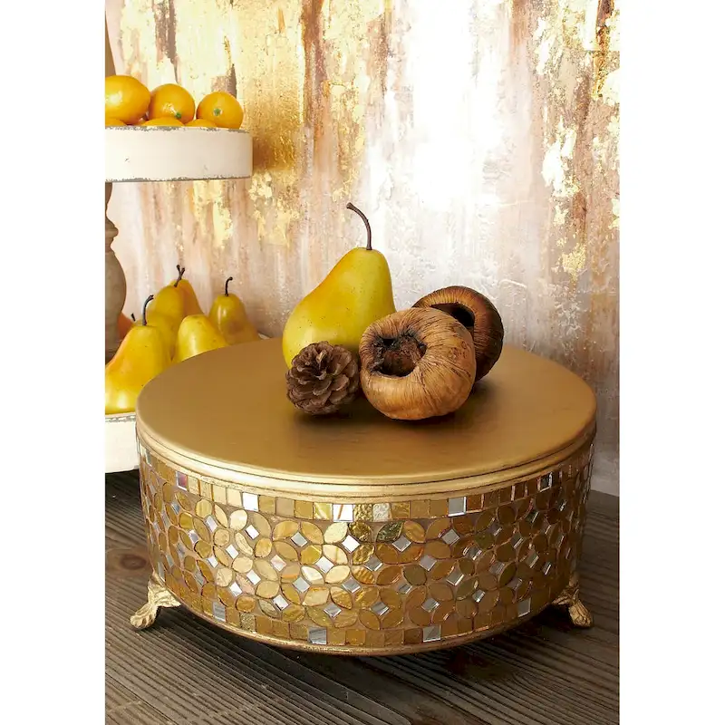 Amazing Set of Three Metal Mosaic Cake Stand
