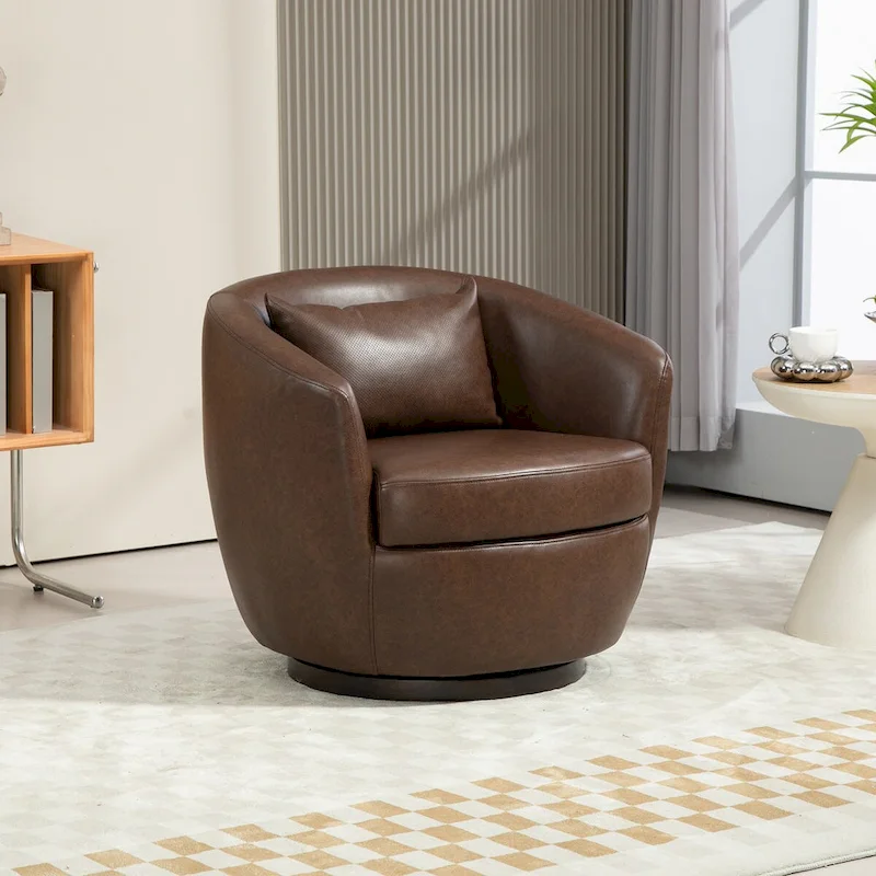 Modern Living Room Swivel Barrel Armchair