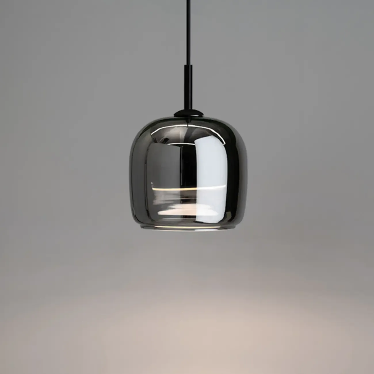 Modern 3 Light Black Glass Jar Pendant Light