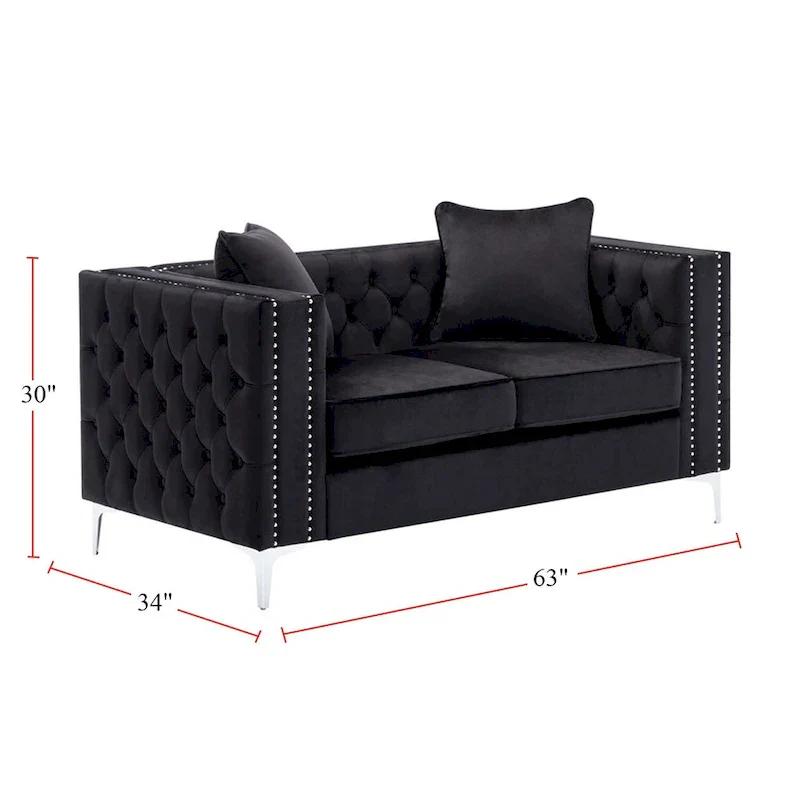 Velvet Fabric Sofa Loveseat Living Room Set