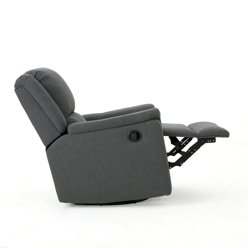 Roomfitters Fabric Glider Recliner with Swivel, Manual Reclining Chair
