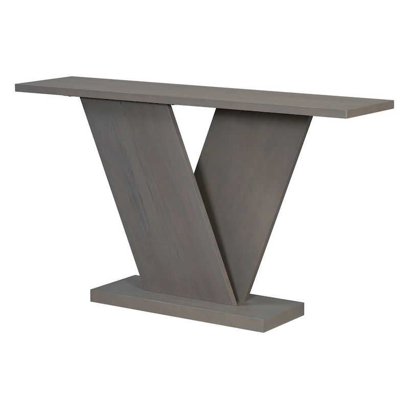 Christopher Knight Home - Mirod Elegant Console Table with Natural Wood Veneer and Sturdy V-Base Design
