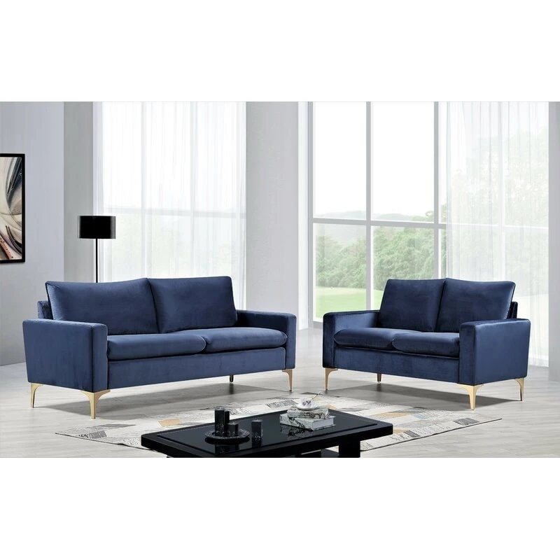 Buchholz 2 Piece Velvet Living Room Set