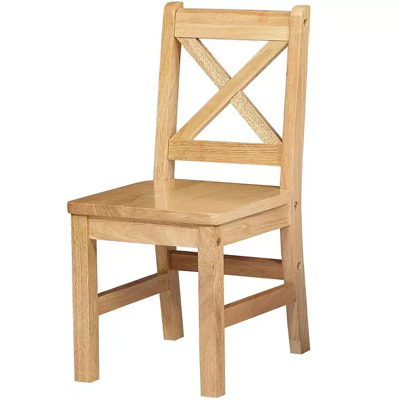 eHemco Solid Hard Wood X Back Kids Chair, Set of 2