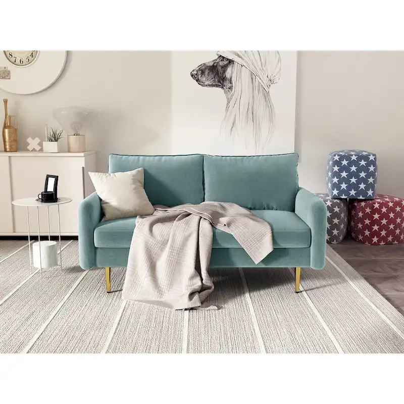 58 Velvet Square Arm Loveseat