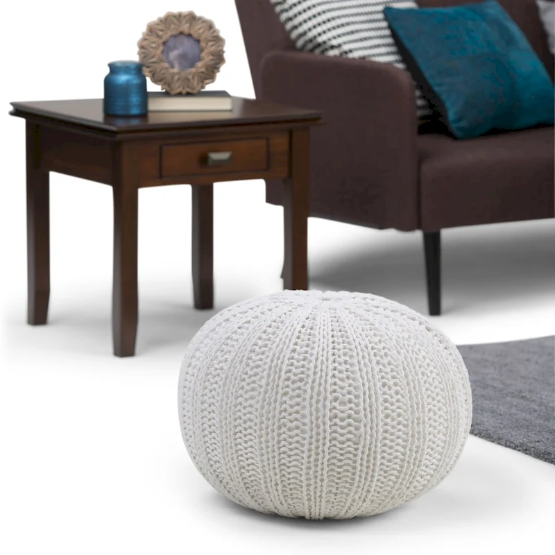 WYNDENHALL Grandville Boho Round Hand Knit Pouf