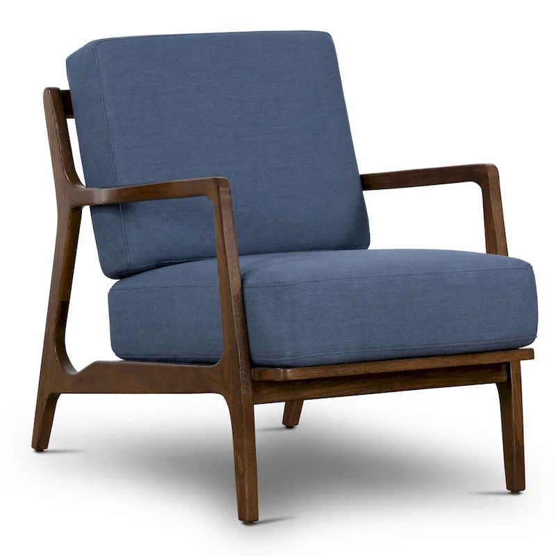 Poly & Bark Verity 25 Fabric Lounge Chair - Solid Wood Frame
