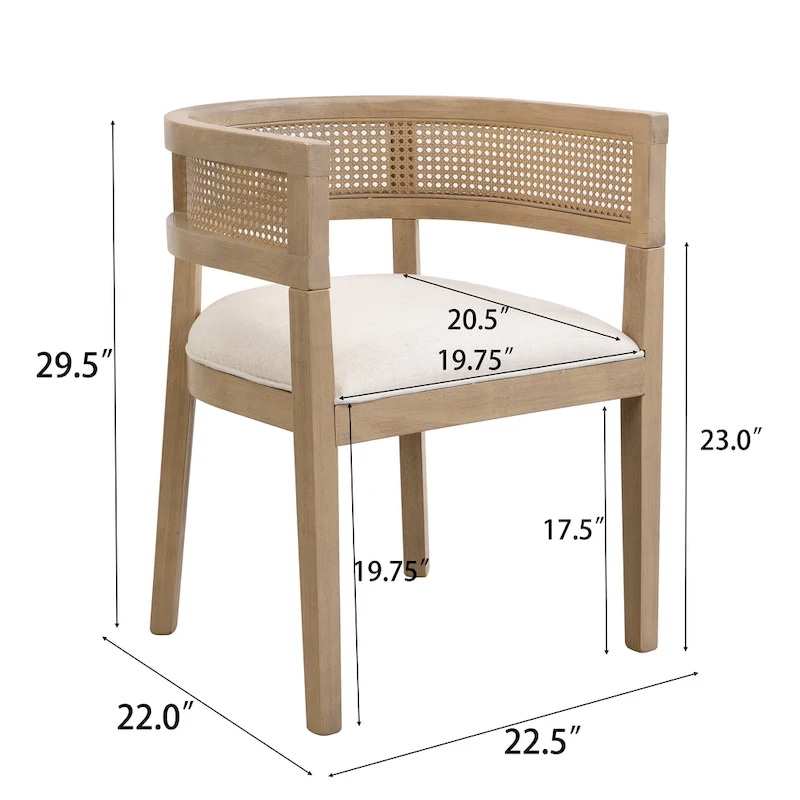 Halea Farmhouse Rubberwood Dining Chairs with Cane Back (Set of 2) by Christopher Knight Home