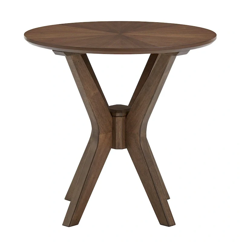 Walnut Finish Round End Table