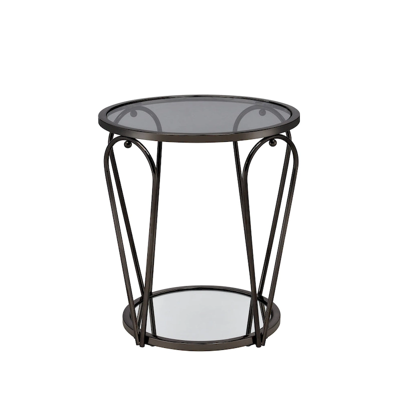 Gables Glam 20-inch Glass Top 1-Shelf End Table by Furniture of America