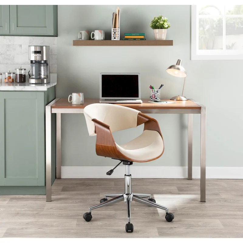 Carson Carrington Kanasen Mid-century Modern Walnut Wood Office Chair - N/A