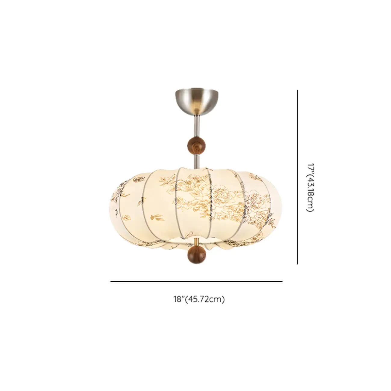 Modern Off-white Fabric Pendant Light with 5-Light & LED