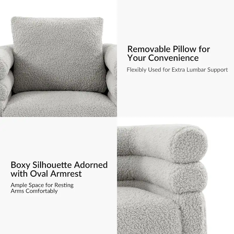 Rosa Modern Boucle Swivel Chair with Pillow Set of 2 by HULALA HOME