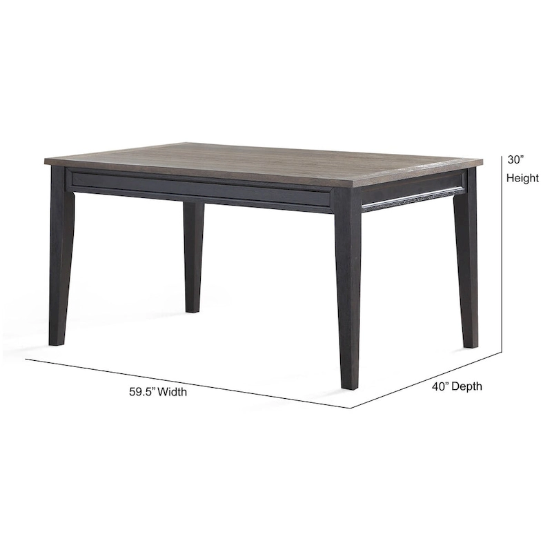 Steve Silver Ralston Two-Tone Ebony and Driftwood Dining Table