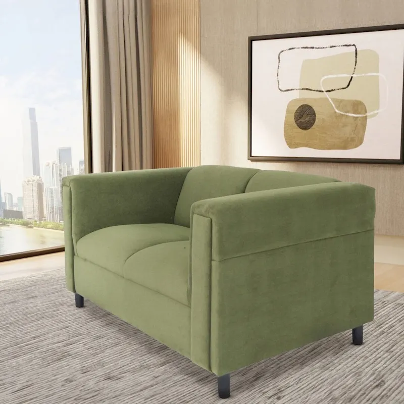 Coast to Coast Sofas Mid Century Modern Loveseat Sofa Solid Wood Frame Upholstered