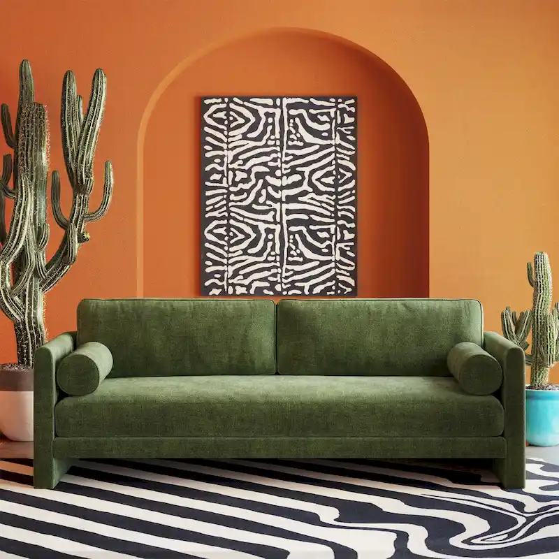 Poly & Bark Lea 90 Sofa - Includes 2 Bloster Pillows and Removable Cushion Covers