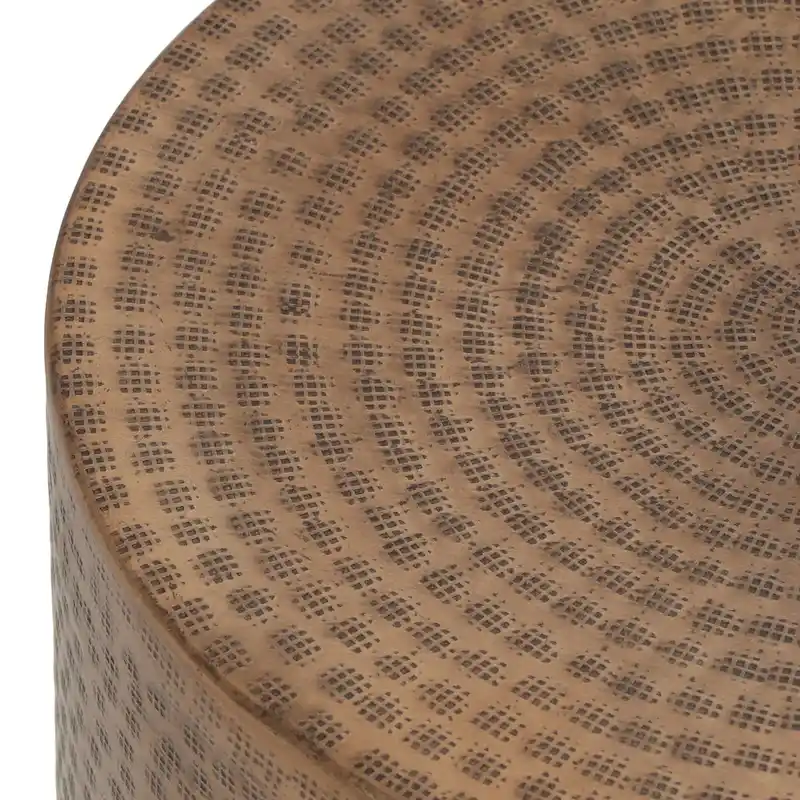 Ladd Handcrafted Boho Aluminum Drum Side Table by Christopher Knight Home - 15.00 L x 15.00 W x 17.50 H