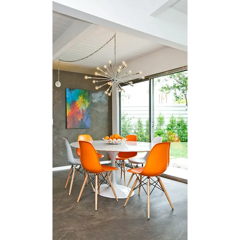 Designer Plastic Eiffel Chair Natural Wood Legs Retro Dining Armless With Back Desk Accent Living Room Side Dowel DSW