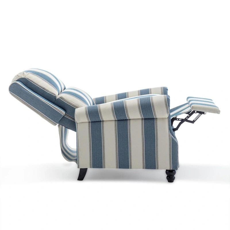 2 Set Nail-head Padded Seat Pushback Recliner Chair