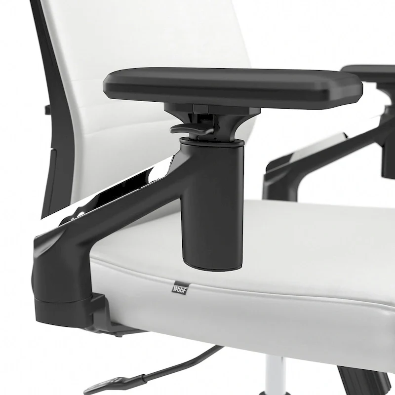 Mid Back Bonded Leather Office Chair with Adjustable Height and Armrests