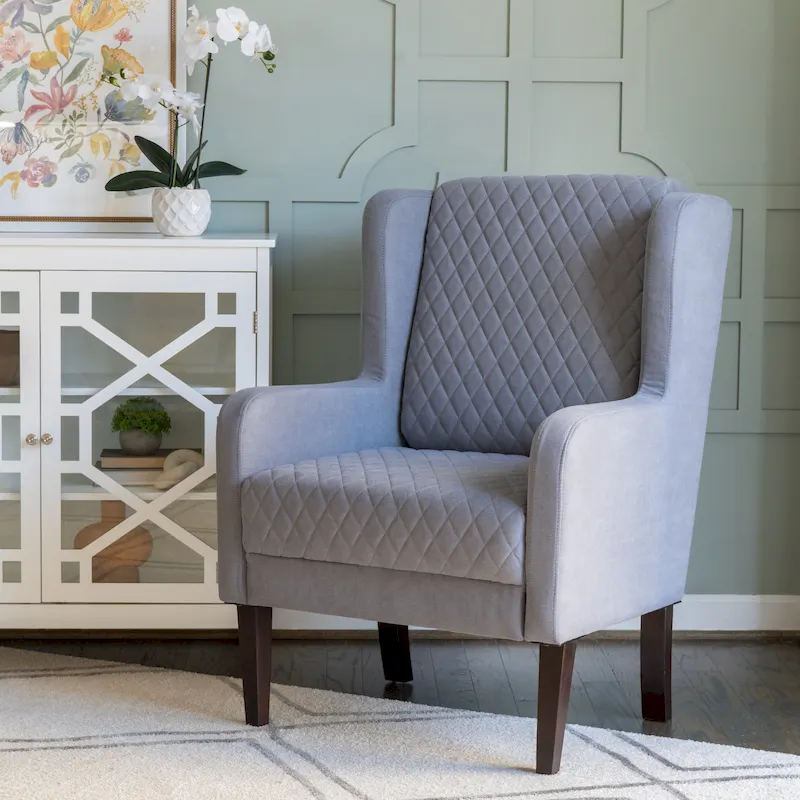 Hulin Velvet Upholstered High Wingback Accent Chair