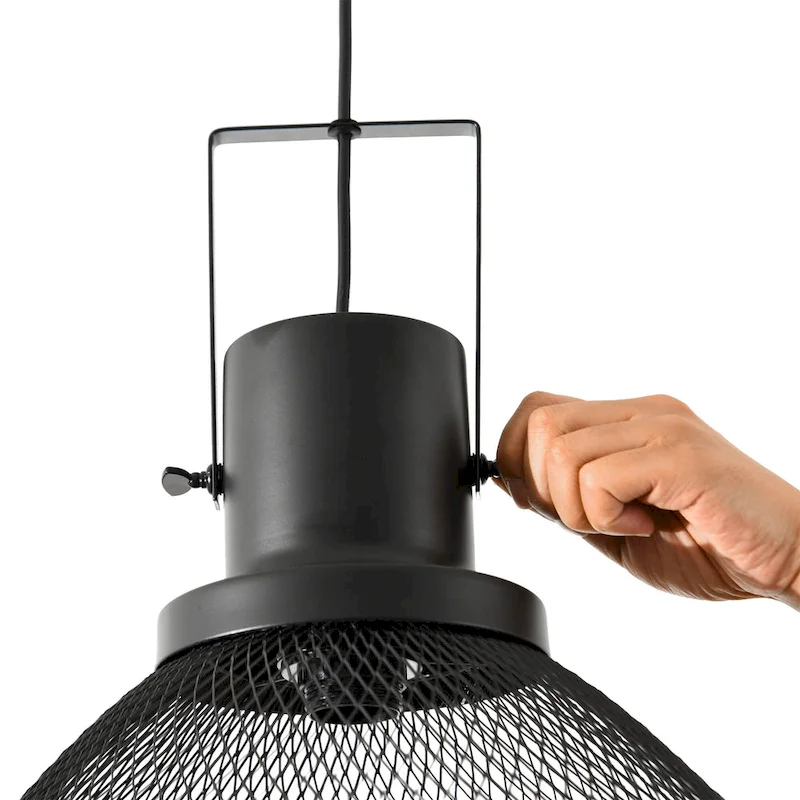 HOMCOM Chandelier Industrial Pendant Light with Adjustable Hanging Chain, Ceiling-Connecting Metal Round Base, Black