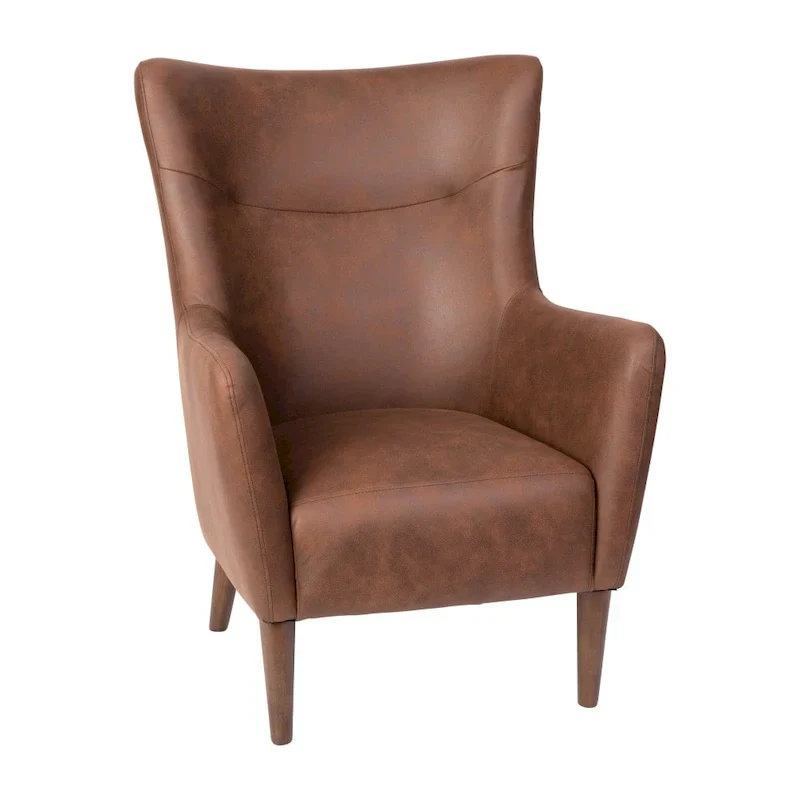 Upholstered Wingback Accent Chair with Wooden Frame and Legs